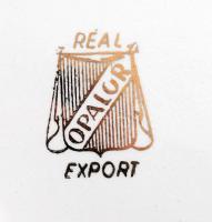 cca 1950/60 Francia vadászmintás kínáló, jelzett, aranyozáson kopással, d: 24 cm, m: 10,5 cm