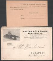 1930 Magyar nóta ünnep - Magyar Cigányzenészek Országos Egyesületének meghívója borítékkal