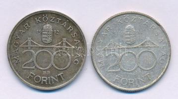 1992. 200Ft Ag "MNB" + 1994. 200Ft Ag "Deák" T:XF, VF ph., patina Adamo F13, F13.1