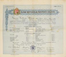 1918 Nagyvárad, elemi népiskolai tanítói oklevél