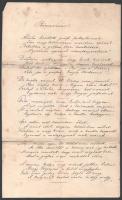 Vegyes régi kézzel írt levelek, közte néhány vers is