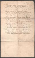 Vegyes régi kézzel írt levelek, közte néhány vers is