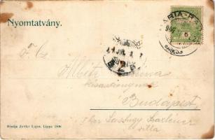 1907 Lippa, Lipova; Görögkeleti (ortodox) templom, Római katolikus templom, üzlet. Zeitler Lajos kia...