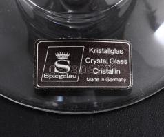 Spiegelau kristály talpas borospohár garnitúra, 6 darab, jelzett, hibátlan, m: 14,5 cm