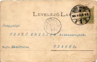 1904 Marosvásárhely, Targu Mures; Fő tér, Kossuth szobor, Bodor kút, Takarékpénztár, Bartscht Károly...