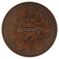 2000. "MÉE köszönti az Államalapítás ezredik évfordulóját" kétoldalas bronz naptárérem műa...