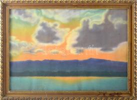 Jelzés nélkül: Balatoni táj. Olaj, vászon, keretben, kis felületi karccal 35x48 cm