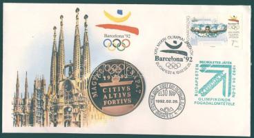 1992. "Barcelona" emlékérem érmés borítékon T:PP Csak 10.000db!