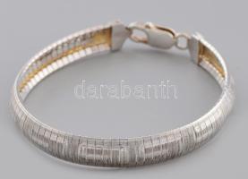 Ezüst(Ag) masszív széles karkötő, jelzett, h: 19,5 cm, nettó: 13,1 g