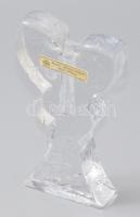 Jelzett ólomkristály orchideaváza, hibátlan, m: 15 cm