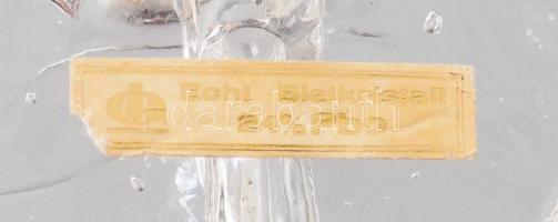 Jelzett ólomkristály orchideaváza, hibátlan, m: 15 cm