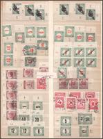 57 db portóbélyeg összegző számokkal, ívszéli jelzésekkel