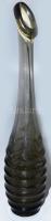 Cseh füstszínű váza, jelzés nélkül, hibátlan, m: 35 cm