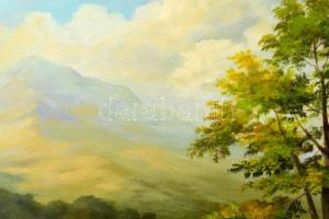 Jelzés nélkül: Őszi táj. Olaj, farost. 50x70 cm