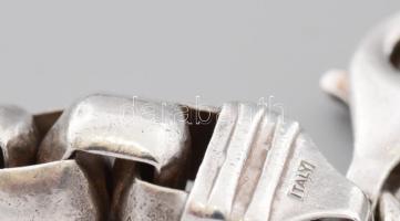 Ezüst(Ag) óriás venezianer szemű masszív nyaklánc, jelzett, h: 57 cm, nettó: 117,2 g