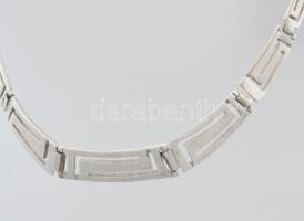 Ezüst(Ag) meandermintás glídes nyakék, jelzett, h: 43,5 cm, nettó: 20,3 g