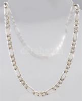 Ezüst(Ag) nagyszemű figaro nyaklánc, jelzett, h: 53 cm, nettó: 33,7 g