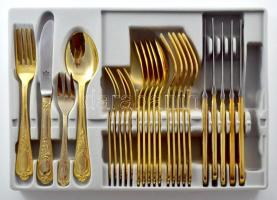 Edehlstahl 5 személyes evőeszköz készlet, 1 hiánnyal, dobozában.