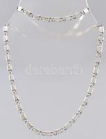 Ezüst(Ag) fantáziaszemes glídes nyaklánc, jelzett, h: 60 cm, nettó: 33,6 g