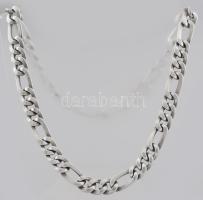 Ezüst(Ag) óriásszemű figaro nyaklánc, jelzett, h: 55 cm, nettó: 58,9 g