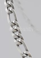 Ezüst(Ag) óriásszemű figaro nyaklánc, jelzett, h: 55 cm, nettó: 58,9 g