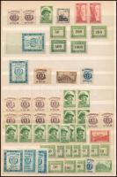 Nyugat-Magyarország VII. 1921 Lajtabánság 53 db bélyeg, közte összefüggések, vágott bélyegek, Bodor vizsgálójellel