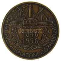 Bognár György (1944-) 1996. "Gróf Széchenyi István 1791-1860 / 150 éves a balatoni gőzhajózás 1846-1996" kétoldalas bronz emlékérem műanyag tokban (42,5mm) T:AU