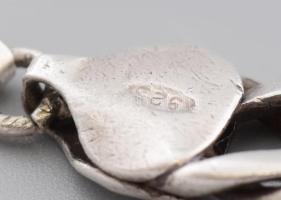 Ezüst(Ag) duplaszemes karkötő, jelzett, h: 21,5 cm, nettó: 15,8 g