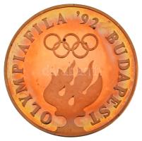 1992. "Olympiafila '92 Budapest / Vívás" kétoldalas Cu vívósport emlékérem kapszulába...