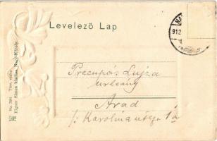 1912 Nagykároly, Carei; Kölcsey Ferenc szobor. Eigner Simon kiadása, szecessziós-virágos dombornyomo...