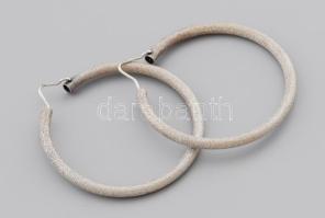 Ezüst(Ag) nagyméretű matt creole fülbevalópár, jelzett, d: 5,8 cm, nettó: 15,2 g