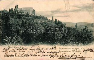 1900 Lőcse, Levoca; Gimnázium nyugati oldala. Schmidt Edgar / Gymnasium Westseite / grammar school (EB)