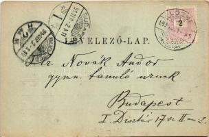 1899 Lőcse, Levoca; Városháza, templom este holdfényben. Latzin János kiadása / Rathaus / town hall,...