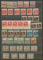 Baranya 1919 43 db bélyeg, közte 5-ös csík, antikva számok és lemezhibák is, Bodor vizsgálójellel