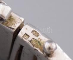 Ezüst(Ag) sokköves masszív karperec, jelzett, 7,2×6,2 cm, bruttó: 35 g
