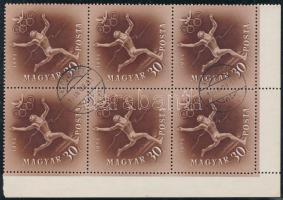 1952 Olimpia I. - Helsinki 30f ívsarki hatostömb vízjel nélkül