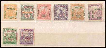 Szeged 1919 8 db bélyeg, Bodor vizsgálójellel