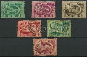 1951/1953 Ötéves terv II. 6 db bélyeg számvízjellel