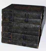 Mangold Lajos - Horváth Cyril (szerk.): Tolnai Világtörténelme. I., III-VII. kötetek. (6 db). I. köt.: Az Őskortól a rómaiak történetéig.; III. köt.: A népvándorlástól az első keresztes háborukig.; IV. köt.: A keresztes háboruktól a renaissance koráig.; V. köt.: A felfedezések, a reformáció és az ellenreformáció kora.; VI. köt.: XIV. Lajos és Nagy Frigyes kora.; VII. köt.: A francia forradalom és Napoleon kora. Bp., é.n., Magyar Kereskedelmi Közlöny. Kiadói dekoratív, aranyozott, festett egészvászon sorozatkötés, változó, nagyrészt viseltes állapotban.