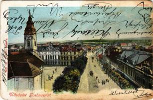 Losonc, Lucenec; látkép, zsinagóga. Kármán kiadása / general view with the synagogue (EM)