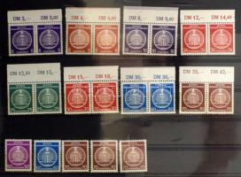 Lindner gyűrűs album tokkal, benne német bélyegek, összefüggések, FDC-k, automata bélyegek és egyéb külföldi emléklapok stb.