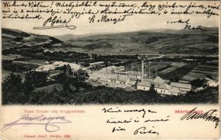 1909 Máriavölgy, Sárosmáriavölgy (Kőtelep, Kruzslyó, Kruzlov); Pausz Tivadar cég üveggyár telepe. Divald Adolf 193. (Bártfa) / glassworks, glass factory near Bardejov (EK)