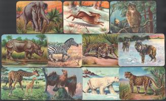 Franck-sorozat: Madarak, Lepkék, állatok sorozat 43 kisebb +11 nagy méretű dombornyomott, litográf k...