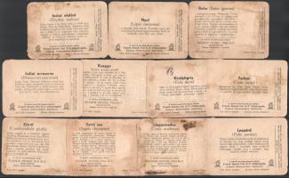 Franck-sorozat: Madarak, Lepkék, állatok sorozat 43 kisebb +11 nagy méretű dombornyomott, litográf k...