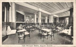 Szczecin Café Monopol gray hall interior (wet damage)