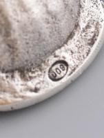 Ezüst(Ag) barokk-kagylós ékszertartó tálka, jelzett, 6,2×6,7 cm, nettó: 34,7 g