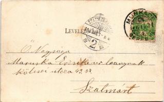 1908 Munkács, Mukacheve, Mukachevo, Mukacevo; Csillag szálloda, zsinagóga. Bertsik Emil kiadása / ho...