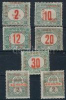 Szeged 1919 7 db portó bélyeg, Bodor vizsgálójellel (**34.000) (Sürgős/Portó 100/2f papírelvékonyodás / thin paper)