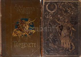 Szilágyi Sándor (szerk.): A magyar nemzet története. II. és VII. köt. II.: Marczali Henrik: Magyarország története az Árpádok korában (1038-1301). VII.: Acsády Ignácz: Magyarország története I. Lipót és I. József korában (1657-1711). Bp., 1896-1898, Athenaeum. Szövegközti és egészoldalas illusztrációkkal, facsimile mellékletekkel. Kiadói félbőr-kötés, sérült, ragasztott, az egyik kötet hiányzó gerinccel, viseltes borítóval, helyenként kissé foltos lapokkal, sérült mellékletekkel és hártyapapírokkal.
