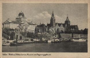 Szczecin, Stettin; Hakenterrasse, Museum, Regierungsgebäude / terrace, museum, government building, steamships